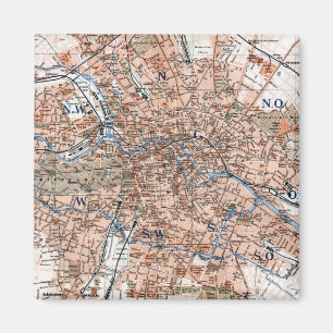  kaart van Berlijn Duitsland (1894) Magneet