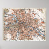  kaart van Berlijn Duitsland (1894) Poster (Voorkant)