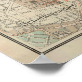  kaart van Berlijn Duitsland (1904) Poster (Hoek)