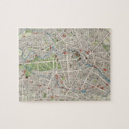  kaart van Berlijn Duitsland (1905) Legpuzzel (Horizontaal)
