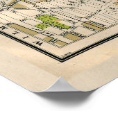 kaart van Berlijn Duitsland (1905) Poster (Hoek)