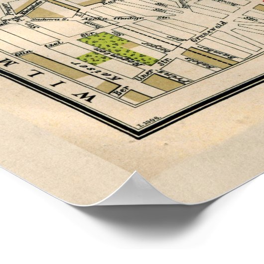  kaart van Berlijn Duitsland (1905) Poster (Hoek)