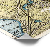  kaart van Berlijn Duitsland (1905) Poster (Hoek)