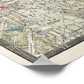  kaart van Berlijn Duitsland (1905) Poster (Hoek)