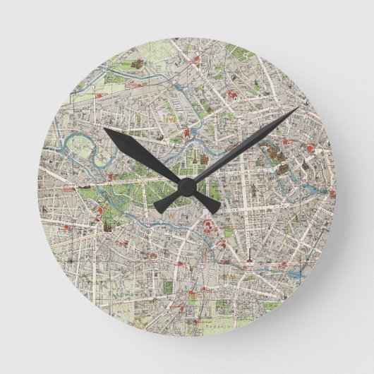  kaart van Berlijn Duitsland (1905) Ronde Klok (Voorkant)