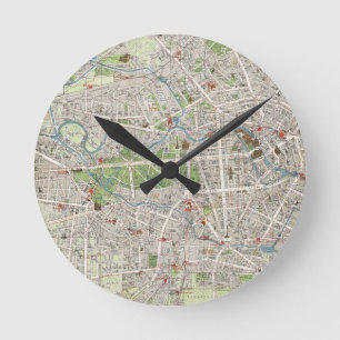  kaart van Berlijn Duitsland (1905) Ronde Klok