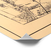 Kaart van Berlijn, Duitsland, circa 1890-1907 Poster (Hoek)