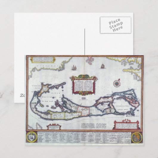 Kaart van Bermuda (Voorkant / Achterkant)