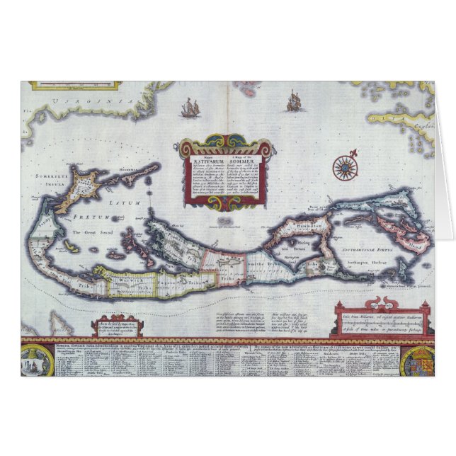 Kaart van Bermuda (Voorkant Horizontaal)