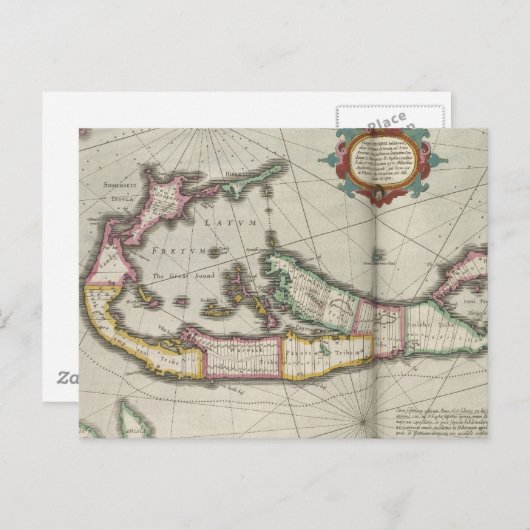  kaart van Bermuda (1638) (Voorkant / Achterkant)