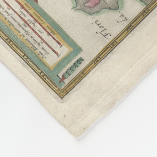 kaart van Bermuda (1638) Fleece Deken (Hoek)