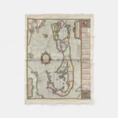 kaart van Bermuda (1638) Fleece Deken (Voorkant)