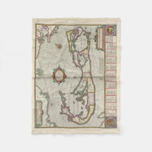 kaart van Bermuda (1638) Fleece Deken (Voorkant)