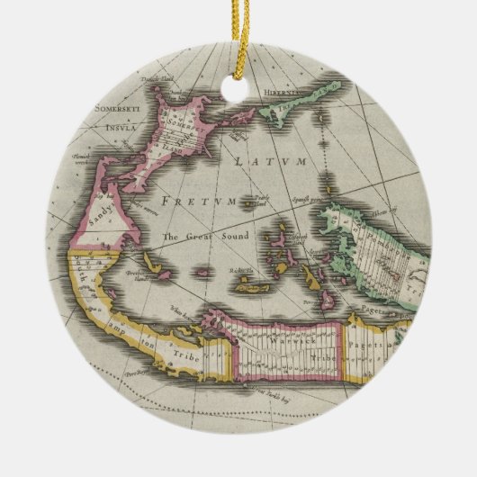 kaart van Bermuda (1638) Keramisch Ornament (Voorkant)