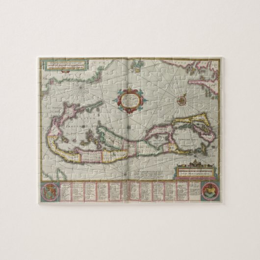  kaart van Bermuda (1638) Legpuzzel (Horizontaal)