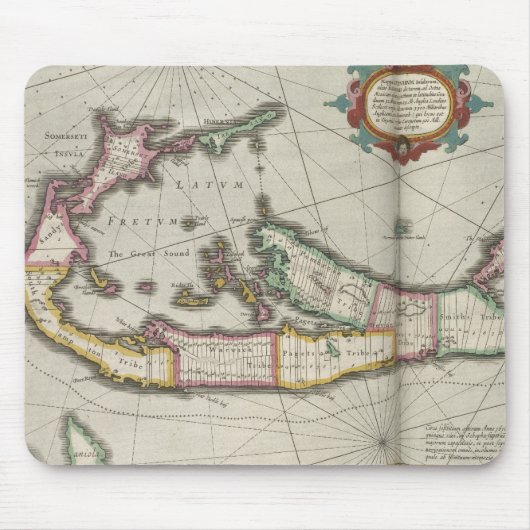 kaart van Bermuda (1638) Muismat (Voorkant)