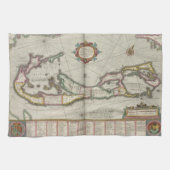  kaart van Bermuda (1638) Theedoek (Horizontaal)