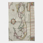  kaart van Bermuda (1638) Theedoek (Verticaal)