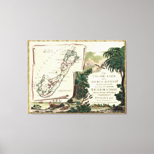  kaart van Bermuda (1778) Canvas Afdruk