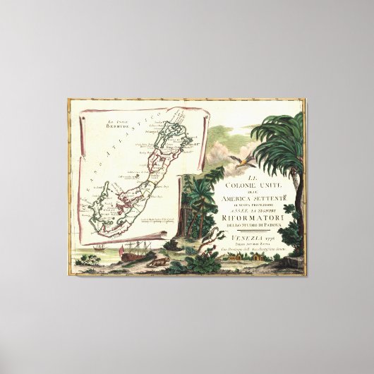  kaart van Bermuda (1778) Canvas Afdruk (Voorkant)