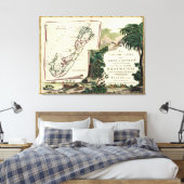  kaart van Bermuda (1778) Canvas Afdruk (Insitu (Slaapkamer))