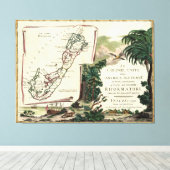  kaart van Bermuda (1778) Canvas Afdruk (Insitu (Houten vloer))