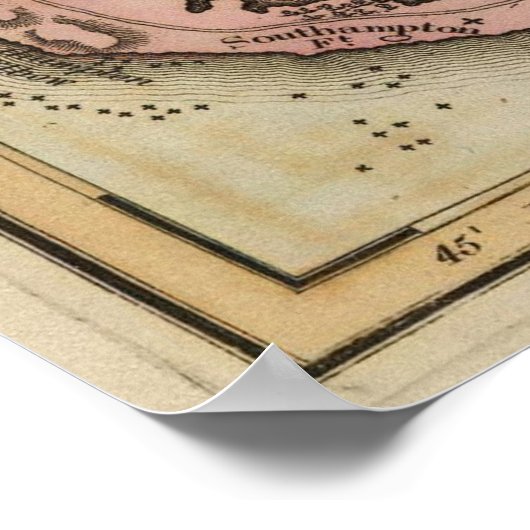  kaart van Bermuda (1823) Poster (Hoek)