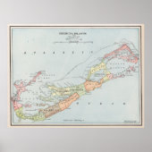  kaart van Bermuda (1901) Poster (Voorkant)