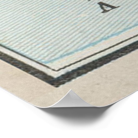 kaart van Bermuda (1901) Poster (Hoek)