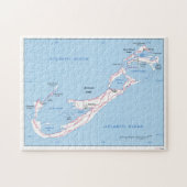 kaart van Bermuda (1976) Legpuzzel (Horizontaal)
