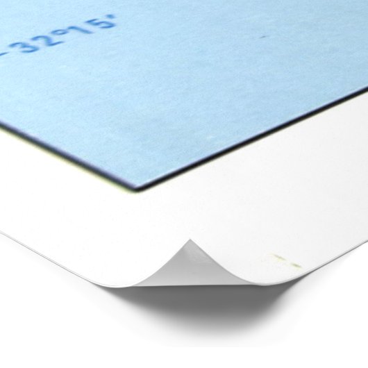 kaart van Bermuda (1976) Poster (Hoek)