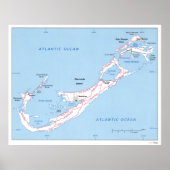 kaart van Bermuda (1976) Poster (Voorkant)