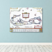 Kaart van Bermuda Canvas Afdruk (Insitu (Houten vloer))