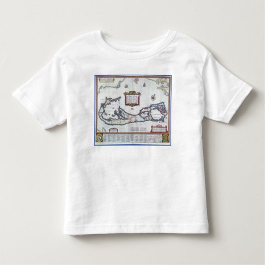 Kaart van Bermuda Kinder Shirts (Voorkant)