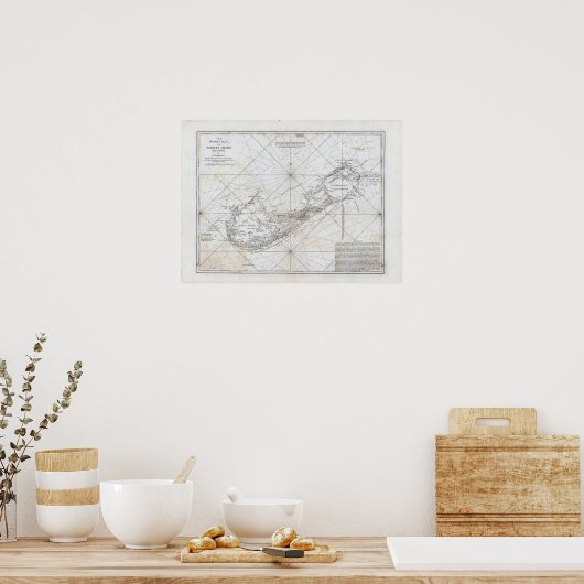  kaart van Bermuda Poster (Keuken)