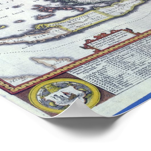 Kaart van Bermuda Poster (Hoek)