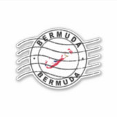 Kaart van Bermuda, poststempel Sticker (Voorkant)