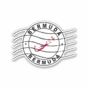 Kaart van Bermuda, poststempel Sticker