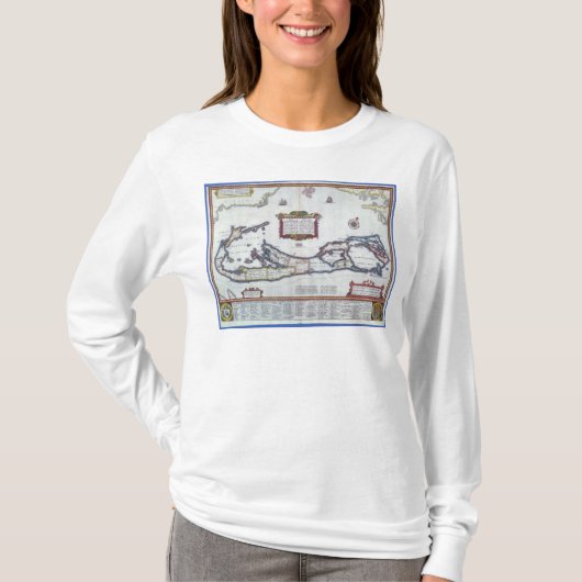 Kaart van Bermuda T-shirt (Voorkant)