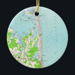 kaart van Bethany Beach Delaware (1954) Keramisch Ornament<br><div class="desc">Dit is een  kaart van Bethany Beach Delaware,  geproduceerd in 1954.</div>