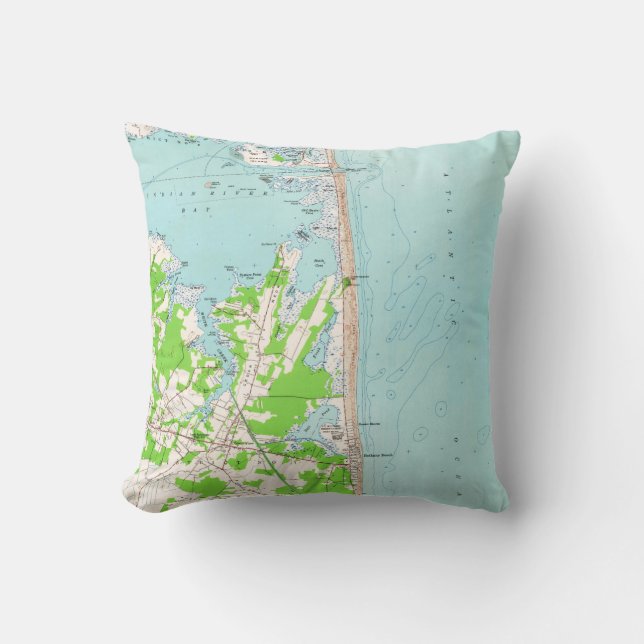  kaart van Bethany Beach Delaware (1954) Kussen (Voorkant)