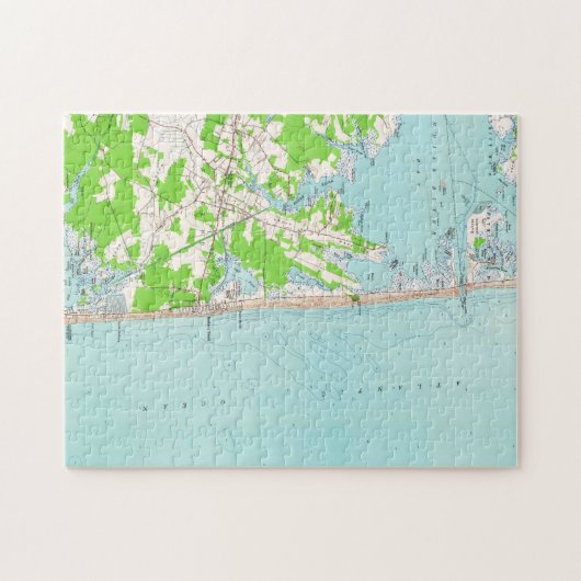  kaart van Bethany Beach Delaware (1954) Legpuzzel (Horizontaal)