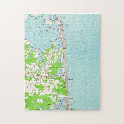  kaart van Bethany Beach Delaware (1954) Legpuzzel (Verticaal)