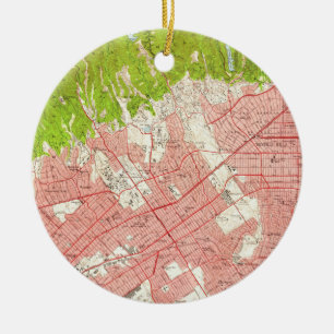 kaart van Beverly Hills California (1950) Keramisch Ornament
