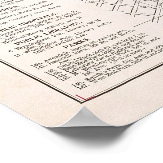 kaart van Birmingham AL (1903) Poster (Hoek)