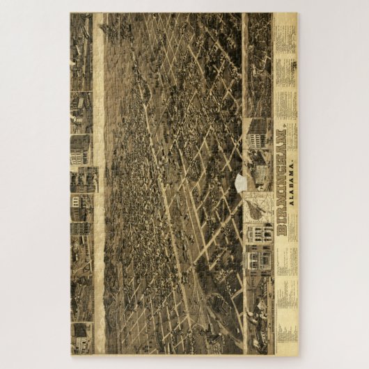  kaart van Birmingham, Alabama (1885) Legpuzzel (Verticaal)