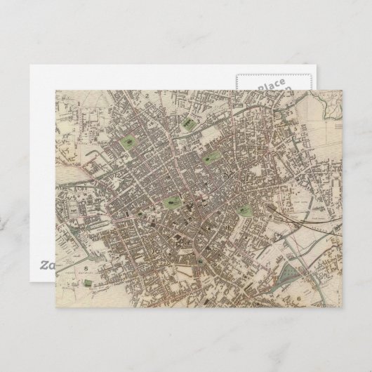  kaart van Birmingham England (1839) (Voorkant / Achterkant)