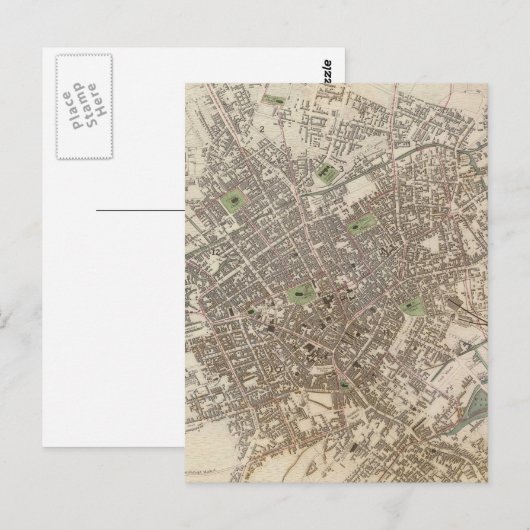  kaart van Birmingham England (1839) (Voorkant / Achterkant)