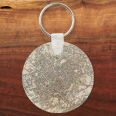  kaart van Birmingham England (1839) Sleutelhanger (Voorkant)