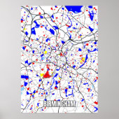 Kaart van Birmingham Poster (Voorkant)